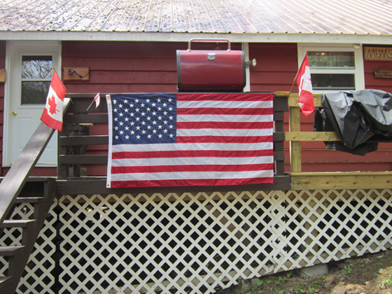 American and Canadian Flag
